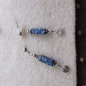 Earrings sodalite gemstone